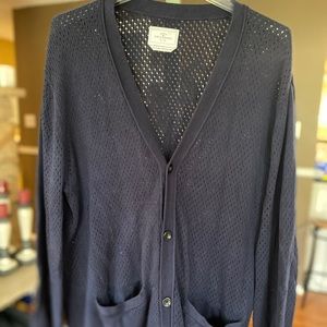 Mesh Navy Blue Cardigan by Your Neighbors. XL.